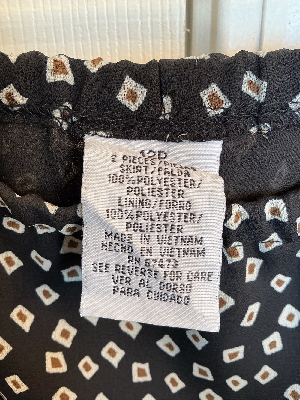 Danny & Nicole black patterned long sleeve blazer & ruffle hem skirt size12P NWT - Picture 6 of 9